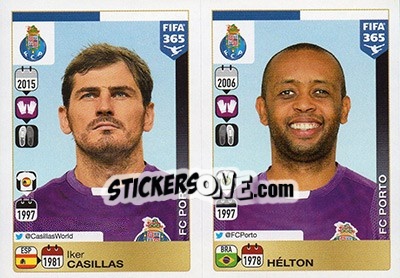 Sticker Iker Casillas / Hélton - FIFA 365: 2015-2016 n. 702-703 - Panini