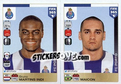 Figurina Bruno Martins Indi / Maicon - FIFA 365: 2015-2016 - Panini