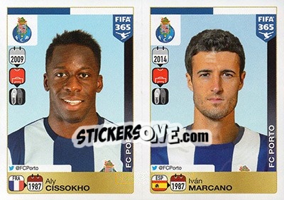 Sticker Aly Cissokho / Iván Marcano - FIFA 365: 2015-2016 n. 706-707 - Panini