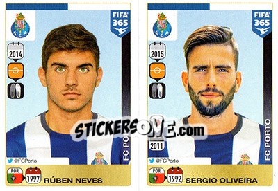 Sticker Rúben Neves / Sergio Oliveira - FIFA 365: 2015-2016 n. 710-711 - Panini
