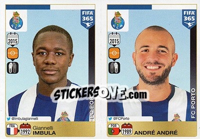 Sticker Giannelli Imbula / André André - FIFA 365: 2015-2016 n. 725-726 - Panini