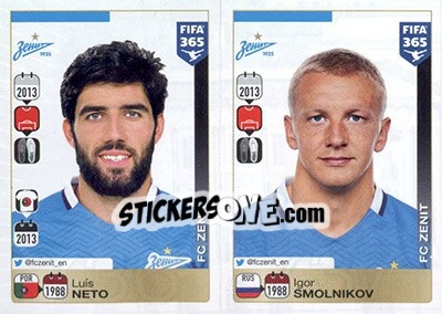 Sticker Luís Neto / Igor Smolnikov - FIFA 365: 2015-2016 n. 736-737 - Panini