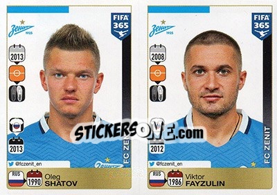 Sticker Oleg Shatov / Viktor Fayzulin - FIFA 365: 2015-2016 n. 742-746 - Panini