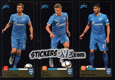 Sticker Nicolas Lombaerts / Oleg Shatov / Javi García - FIFA 365: 2015-2016 n. 743-744-745 - Panini