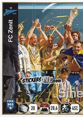 Sticker FC Zenit Team - FIFA 365: 2015-2016 n. 747 - Panini
