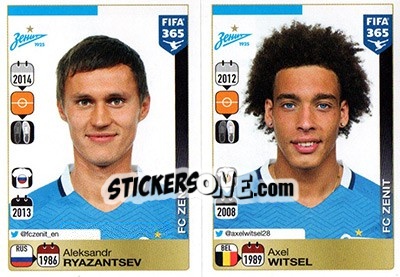 Sticker Aleksandr Ryazantsev / Axel Witsel - FIFA 365: 2015-2016 n. 753-754 - Panini