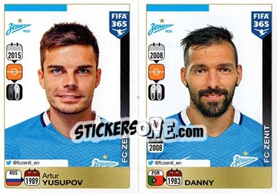 Sticker Artur Yusupov / Danny - FIFA 365: 2015-2016 n. 755-756 - Panini