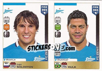Sticker Ivan Solovyov / Hulk - FIFA 365: 2015-2016 n. 757-758 - Panini