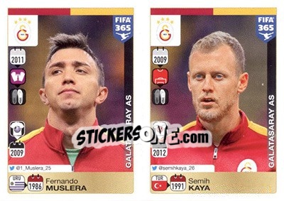 Sticker Fernando Muslera / Semih Kaya - FIFA 365: 2015-2016 n. 762-763 - Panini