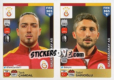 Sticker Tarık Çamdal - Sabri Sarıoğlu - FIFA 365: 2015-2016 n. 766-767 - Panini