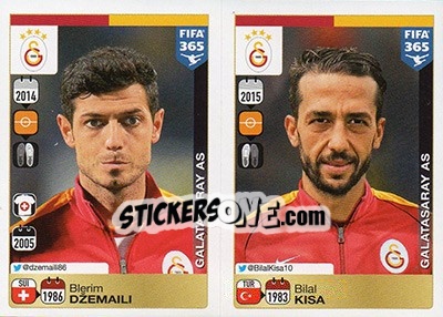 Sticker Blerim Dž;emaili - Bilal Kisa - FIFA 365: 2015-2016 n. 772-776 - Panini