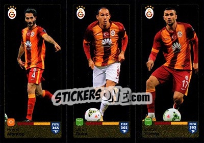 Sticker Hamit Altintop - Umut Bulut - Burak Yilmaz - FIFA 365: 2015-2016 n. 780-781-782 - Panini