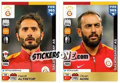 Sticker Hamit Altintop - Olcan Adin - FIFA 365: 2015-2016 n. 783-784 - Panini