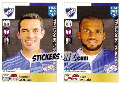 Sticker Esteban Conde / Luis Mejía - FIFA 365: 2015-2016 n. 792-793 - Panini
