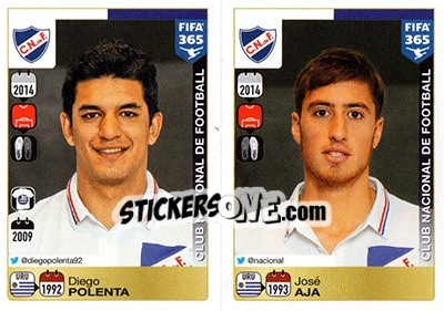 Sticker Diego Polenta / José Aja - FIFA 365: 2015-2016 n. 794-795 - Panini