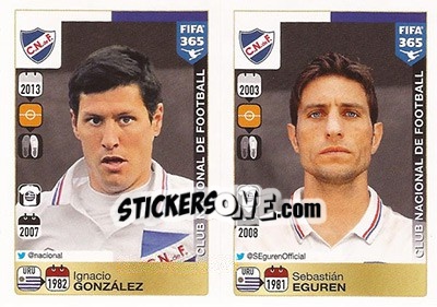 Sticker Ignacio González - Sebastián Eguren - FIFA 365: 2015-2016 n. 813-814 - Panini
