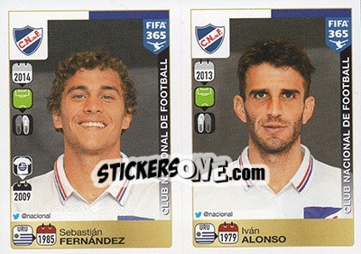 Sticker Sebastián Fernández / Iván Alonso - FIFA 365: 2015-2016 n. 815-816 - Panini