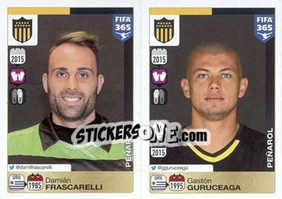 Figurina Damián Frascarelli / Gastón Guruceaga - FIFA 365: 2015-2016 n. 822-823 - Panini