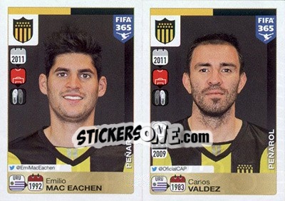 Sticker Emilio Mac Eachen / Carlos Valdez - FIFA 365: 2015-2016 n. 824-825 - Panini