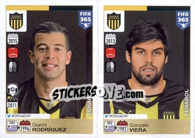 Sticker Gianni Rodríguez / Gonzalo Viera - FIFA 365: 2015-2016 - Panini