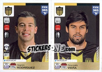 Figurina Gianni Rodríguez / Gonzalo Viera - FIFA 365: 2015-2016 - Panini