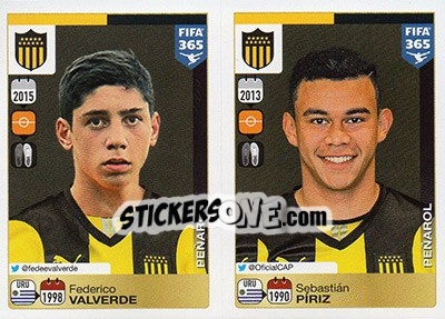 Sticker Federico Valverde / Sebastián Píriz - FIFA 365: 2015-2016 n. 830-831 - Panini