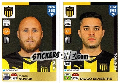 Sticker Marcel Novick / Diogo Silvestre - FIFA 365: 2015-2016 n. 845-846 - Panini