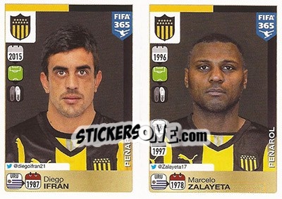 Sticker Diego Ifrán / Marcelo Zalayeta - FIFA 365: 2015-2016 n. 847-848 - Panini
