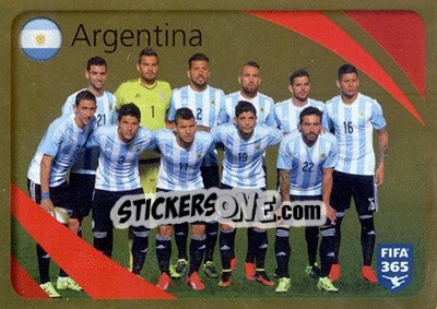 Sticker Argentina - FIFA 365: 2015-2016 n. 851 - Panini