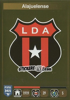 Sticker Logo Alajuelense - FIFA 365: 2015-2016 n. A1 - Panini