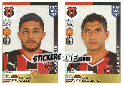Cromo Luis Miguel Valle / Luis Sequeira - FIFA 365: 2015-2016 n. A10-A11 - Panini