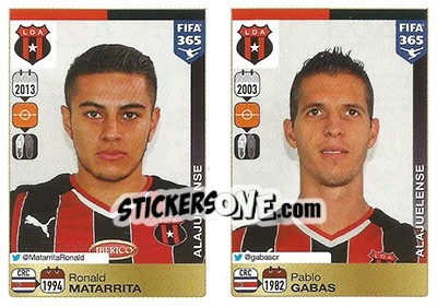 Sticker Ronald Matarrita / Pablo Gabas - FIFA 365: 2015-2016 - Panini