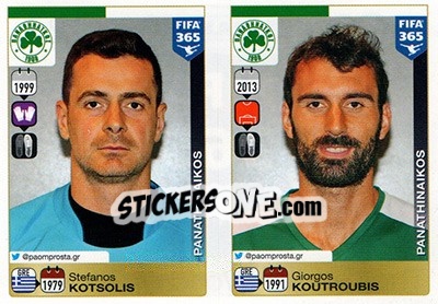 Sticker Stefanos Kotsolis / Giorgos Koutroubis - FIFA 365: 2015-2016 - Panini