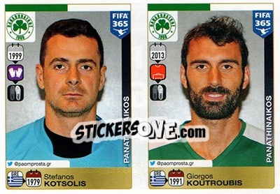 Cromo Stefanos Kotsolis / Giorgos Koutroubis - FIFA 365: 2015-2016 - Panini