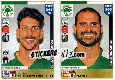 Cromo Kostas Triantafyllopoulos / Nano - FIFA 365: 2015-2016 n. C4-C5 - Panini
