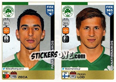 Sticker Zeca-Robin Lod - FIFA 365: 2015-2016 n. C12-C16 - Panini