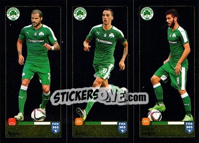Sticker Nano-Zeca-Tasos Lagos - FIFA 365: 2015-2016 n. C13-C14-C15 - Panini