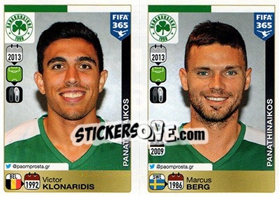 Sticker Victor Klonaridis-Marcus Berg - FIFA 365: 2015-2016 n. C27-C28 - Panini