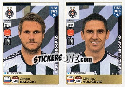 Sticker Gregor Balažic-Miroslav Vulicevic - FIFA 365: 2015-2016 n. D6-D7 - Panini