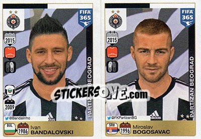 Sticker Ivan Bandalovski / Miroslav Bogosavac - FIFA 365: 2015-2016 n. D8-D9 - Panini