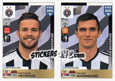 Sticker Nemanja Petrovic / Nenad Marinkovic - FIFA 365: 2015-2016 n. D10-D11 - Panini