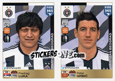 Sticker Predrag Luka-Petar Grbic - FIFA 365: 2015-2016 n. D12-D16 - Panini