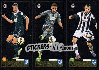 Sticker Nikola Ninkovic / Ivan Šaponjic / Valeri Bojinov - FIFA 365: 2015-2016 n. D20-D21-D22 - Panini