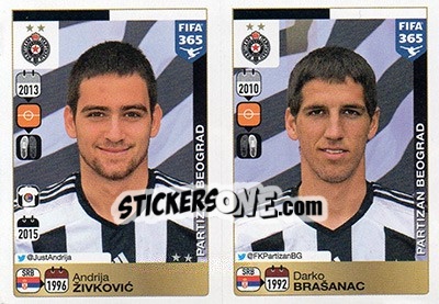 Cromo Andrija Živkovic-Darko Brašanac - FIFA 365: 2015-2016 - Panini