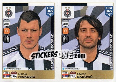 Sticker Nikola Ninkovic / Stefan Babovic - FIFA 365: 2015-2016 - Panini