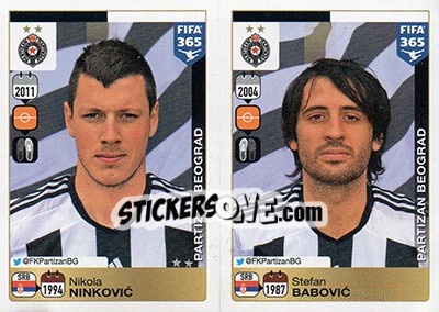 Sticker Nikola Ninkovic / Stefan Babovic - FIFA 365: 2015-2016 n. D25-D26 - Panini