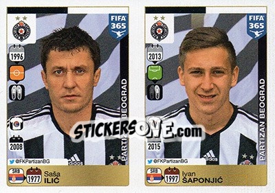 Sticker Saša Ilic-Ivan Šaponjic - FIFA 365: 2015-2016 - Panini