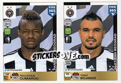 Sticker Aboubakar Oumaroun / Valeri Bojinov - FIFA 365: 2015-2016 n. D29-D30 - Panini
