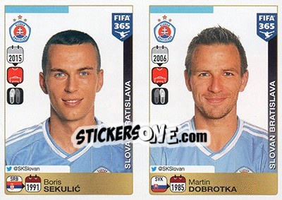 Cromo Boris Sekulic -Martin Dobrotka - FIFA 365: 2015-2016 - Panini