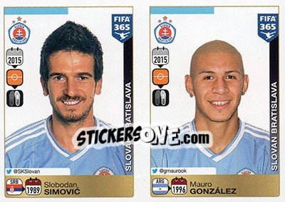 Sticker Slobodan Simovic-Mauro González - FIFA 365: 2015-2016 - Panini